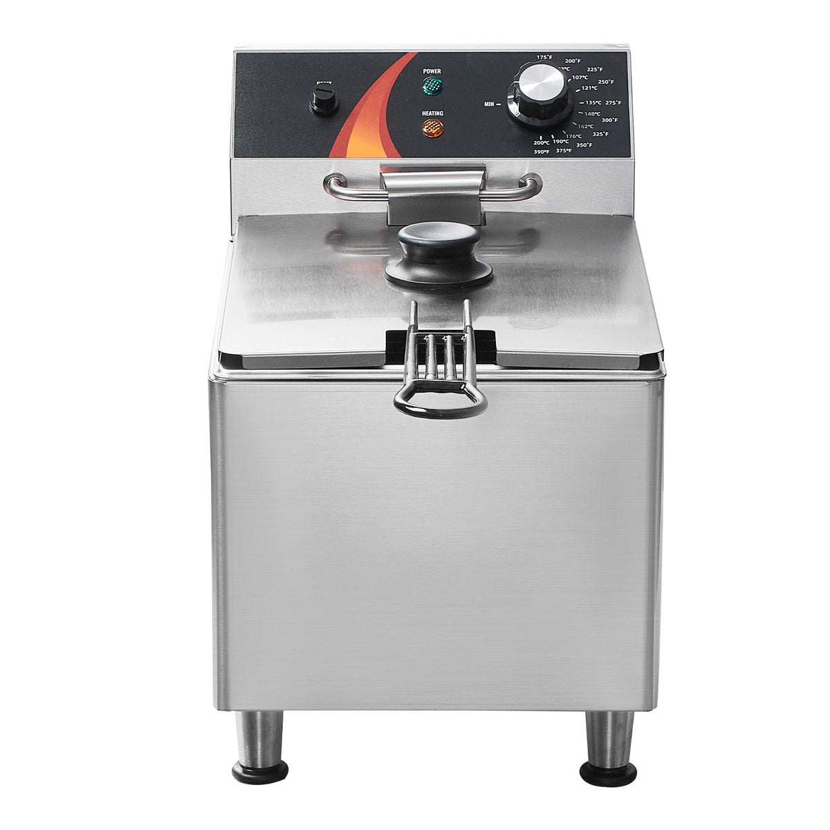 Commercial Deep Fryer, 1750W Electric Countertop Fryer with Basket & Height-Adjustable, 12Qt /