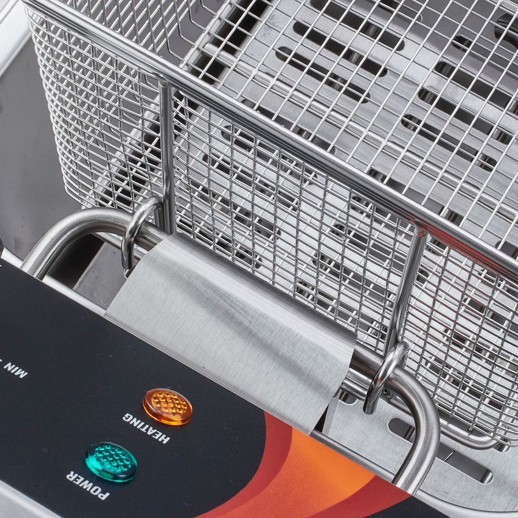 Commercial Deep Fryer, 1750W Electric Countertop Fryer with Basket & Height-Adjustable, 12Qt /