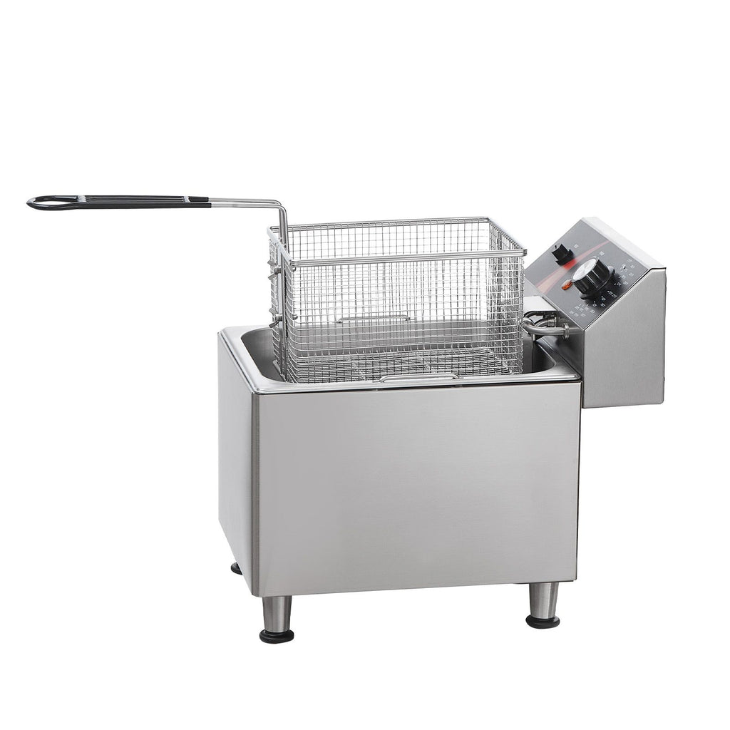 Commercial Deep Fryer, 1750W Electric Countertop Fryer with Basket & Height-Adjustable, 12Qt /