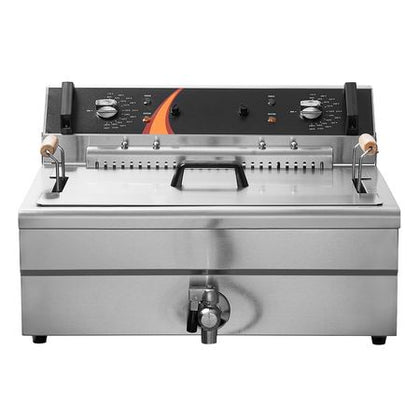 Commercial Countertop Deep Fryer with Basket and Drain