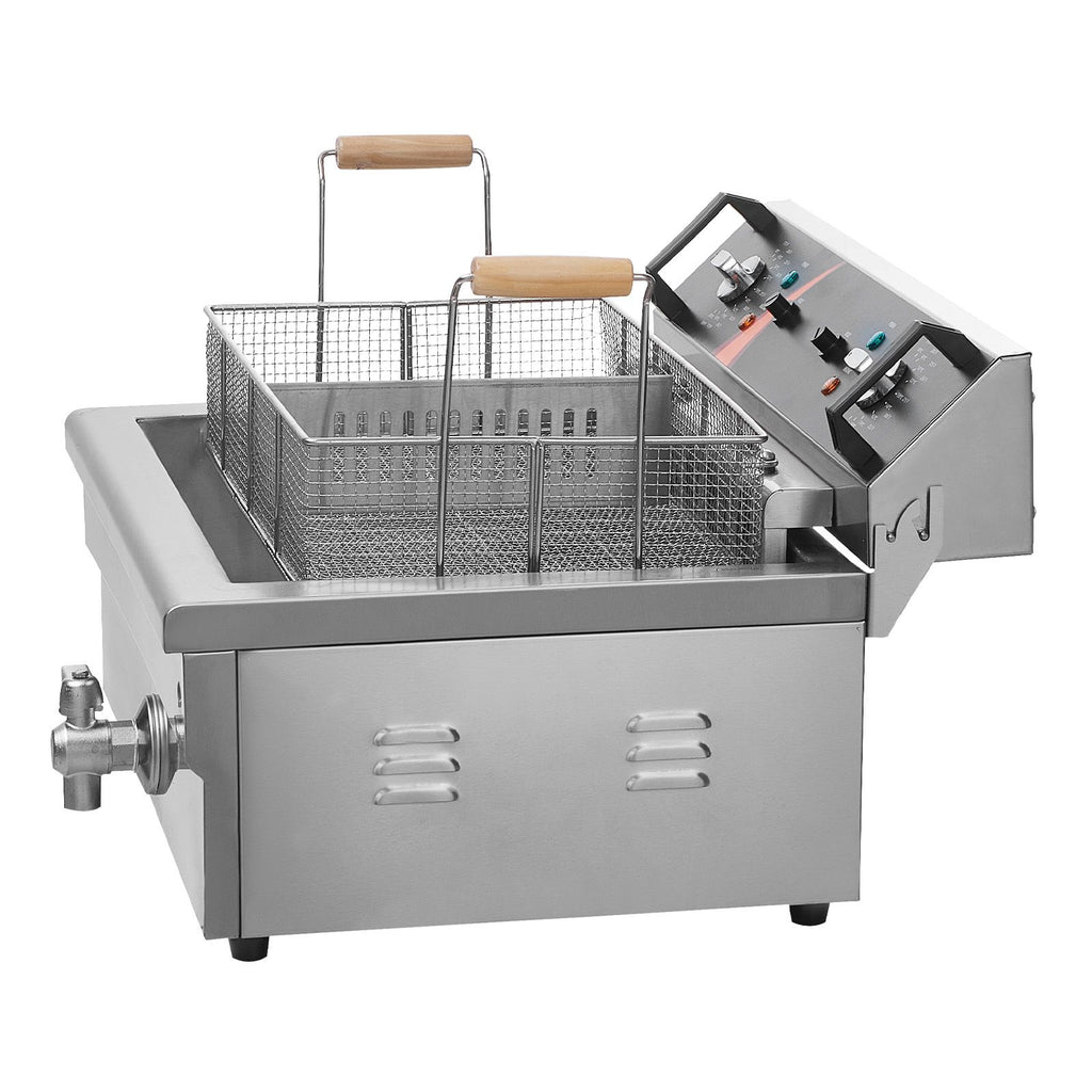 Commercial Countertop Deep Fryer with Basket and Drain