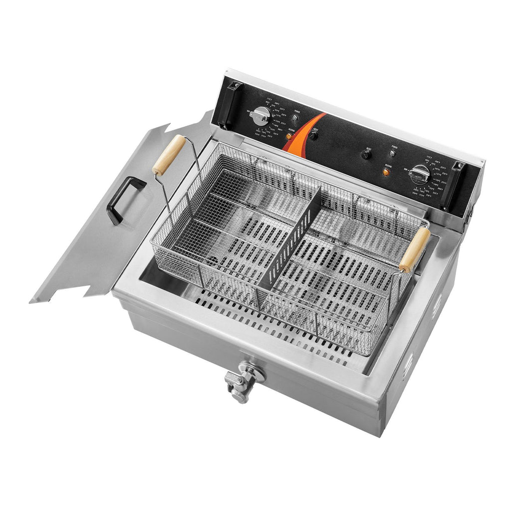 Commercial Countertop Deep Fryer with Basket and Drain