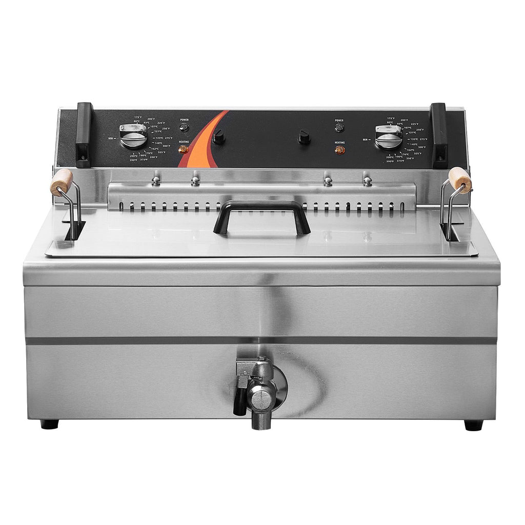 Commercial Countertop Deep Fryer with Basket and Drain