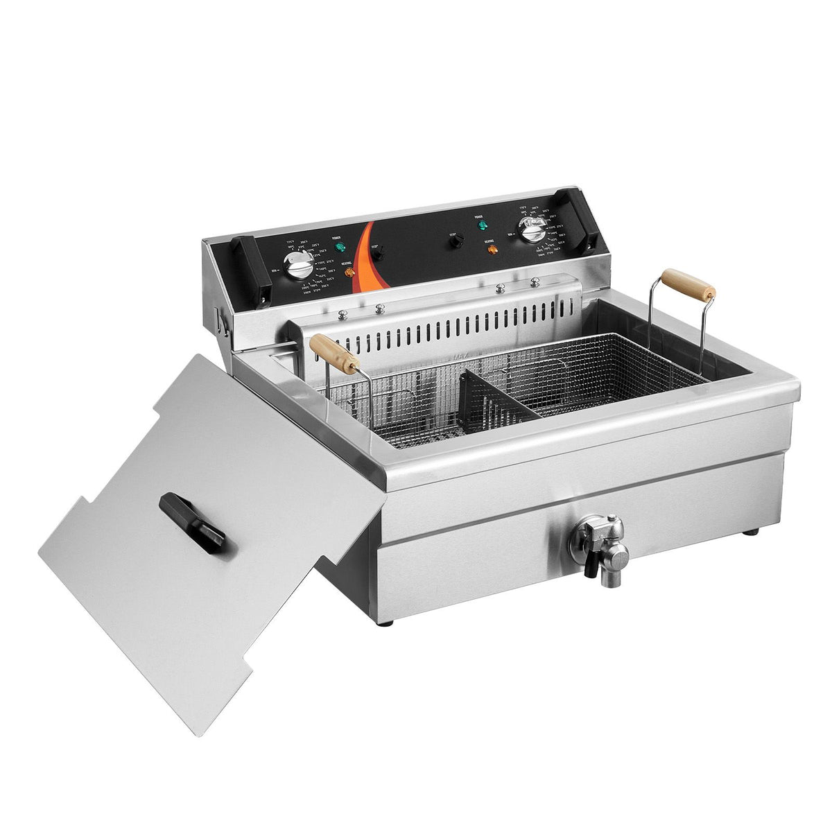 Commercial Countertop Deep Fryer with Basket and Drain