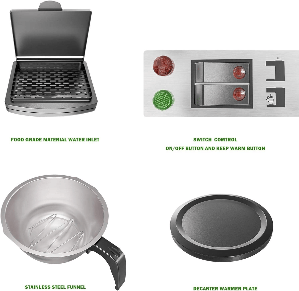 Commercial Drip Coffee Brewer with Glass Pots and Thermal Trays