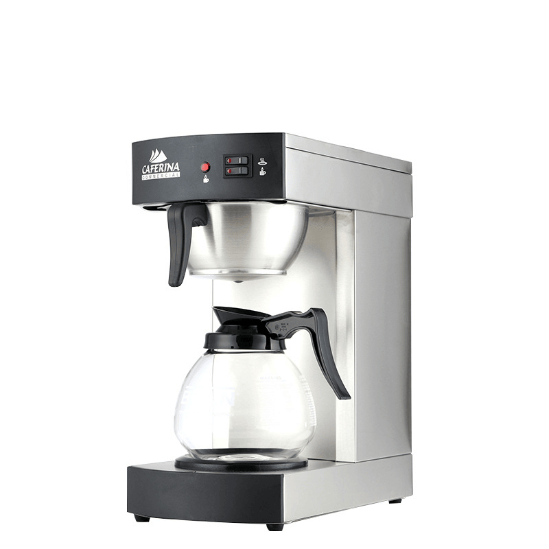 Commercial Drip Coffee Brewer with Glass Pots and Thermal Trays