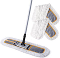 practical Sweeper Broom with 2 Microfiber Pads for Wet & Dry Floor Cleaning
