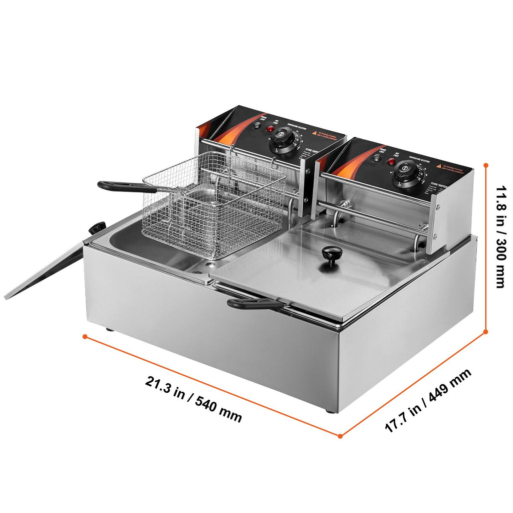 Dual Tank Commercial Electric Deep Fryer – Separate Oil Tanks for Distinct Flavors