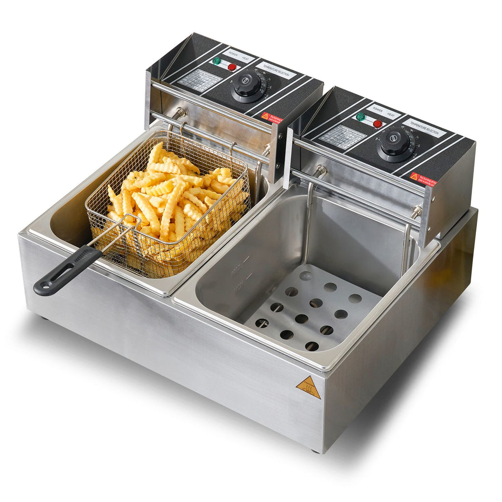 Dual Tank Commercial Electric Deep Fryer – Separate Oil Tanks for Distinct Flavors