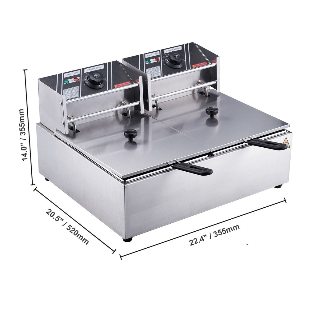 Dual Tank Commercial Electric Deep Fryer – Separate Oil Tanks for Distinct Flavors