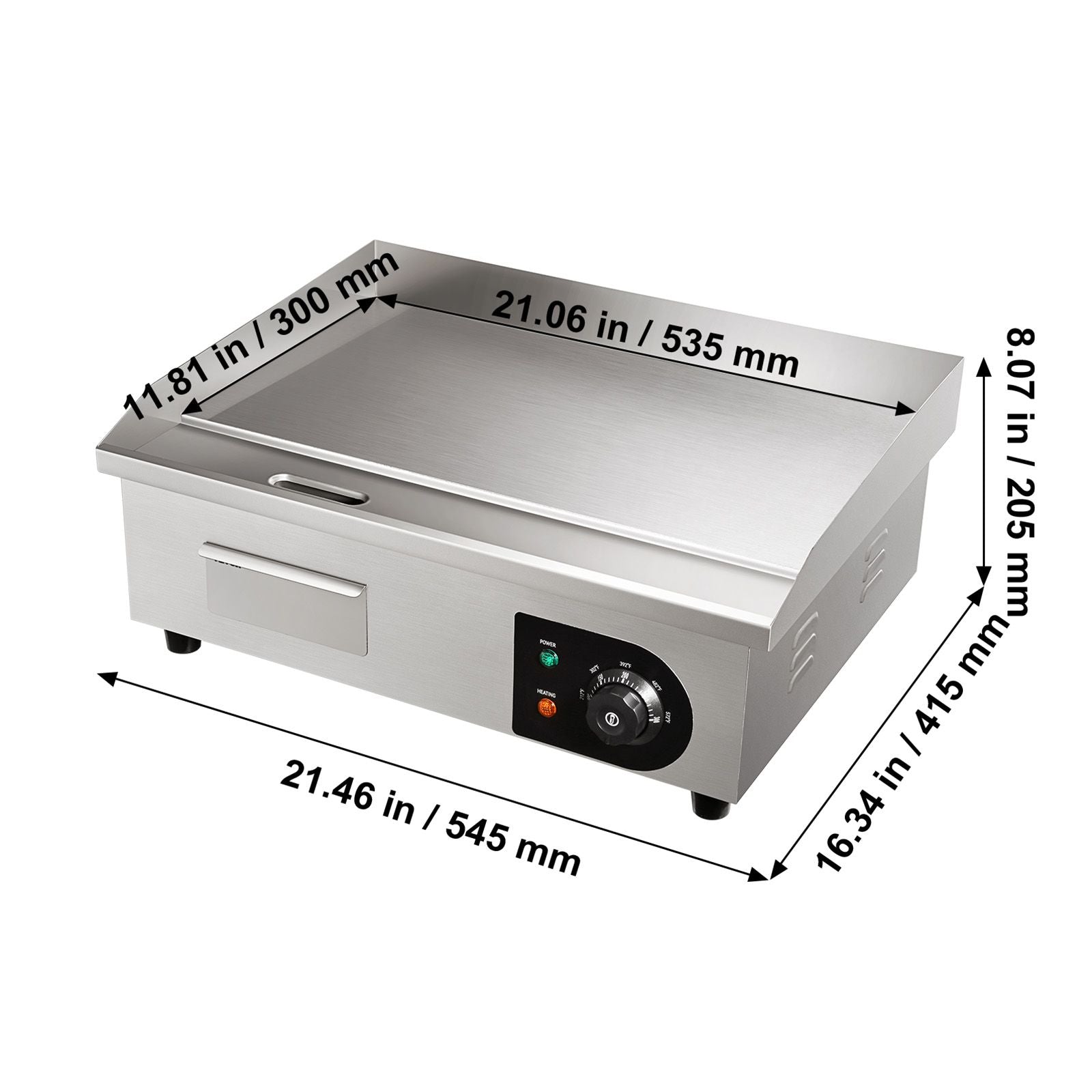 Commercial Electric Griddle with Adjustable Temperature Control