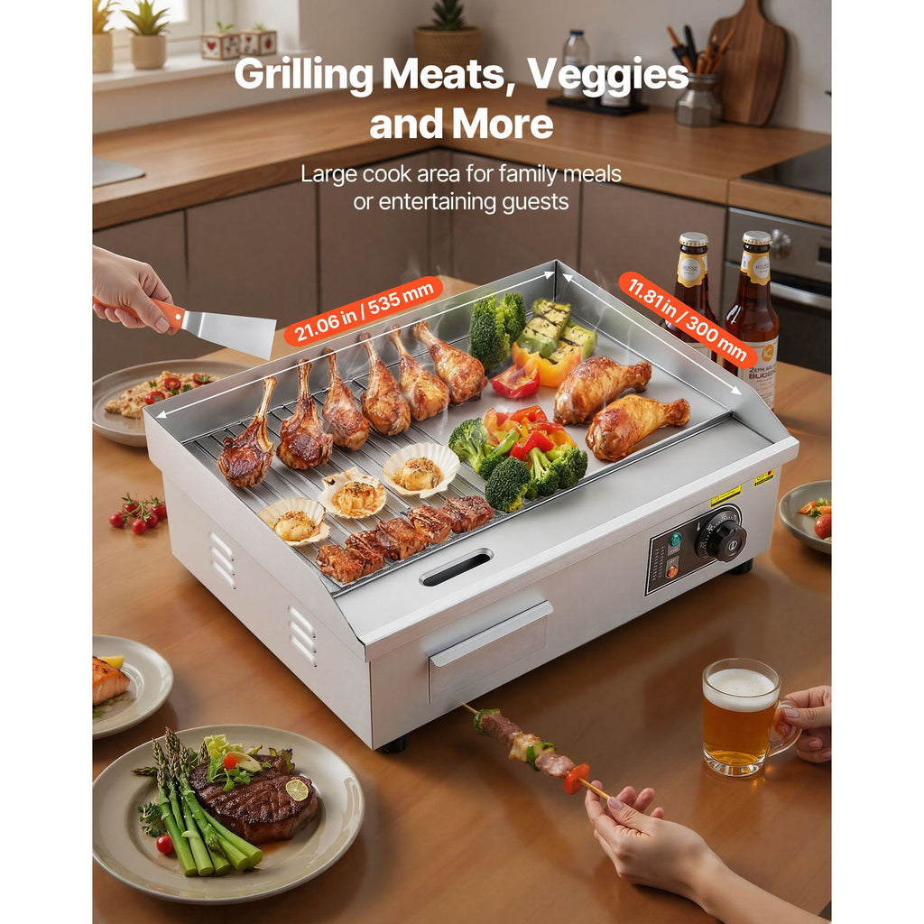 Commercial Electric Griddle with Dual Cooking Zones