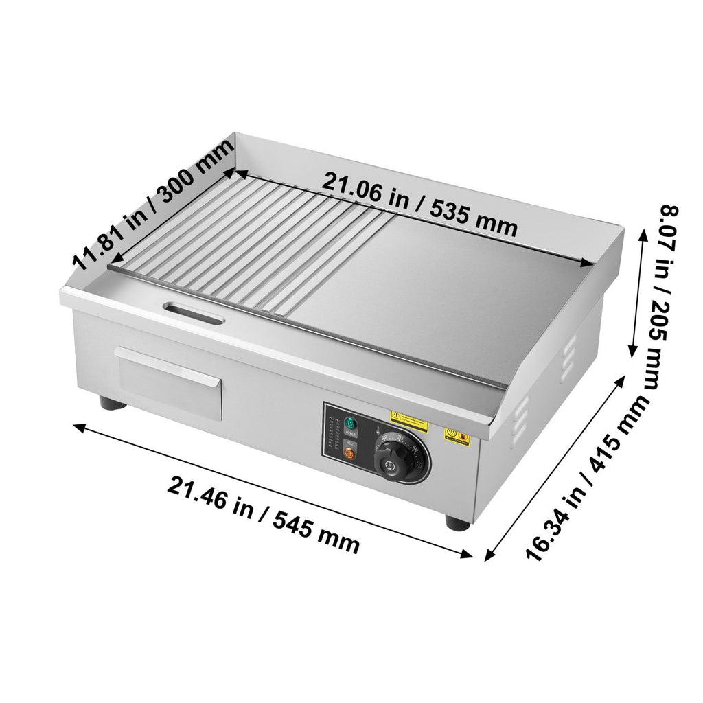 Commercial Electric Griddle with Dual Cooking Zones