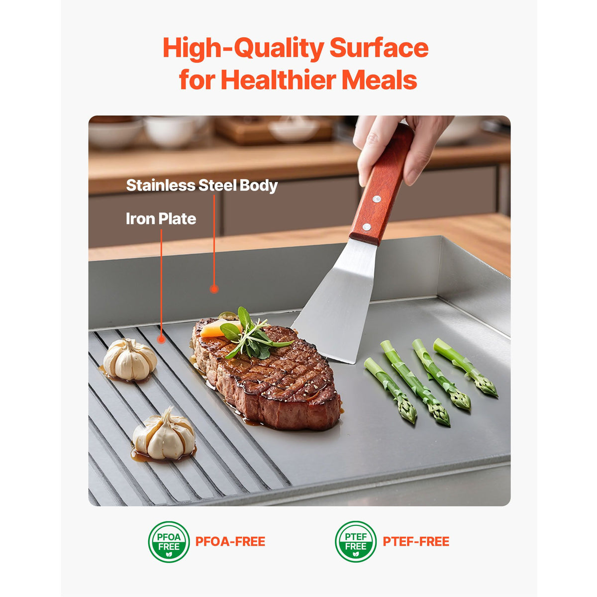 Commercial Electric Griddle with Dual Cooking Zones