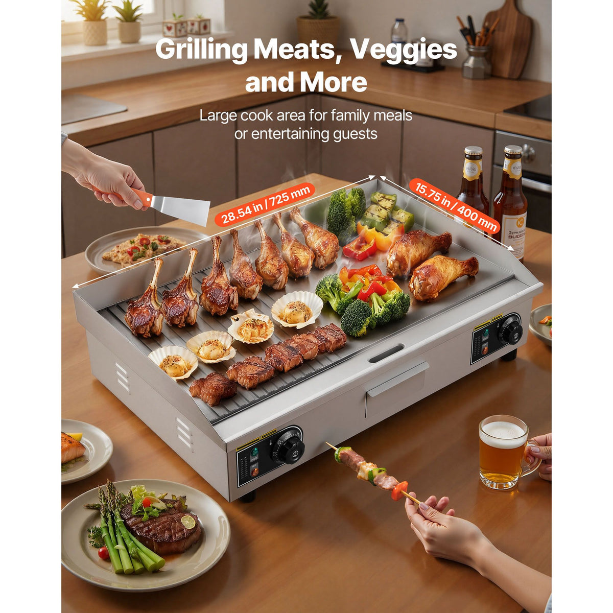 Commercial Electric Griddle with Precise Temperature Control