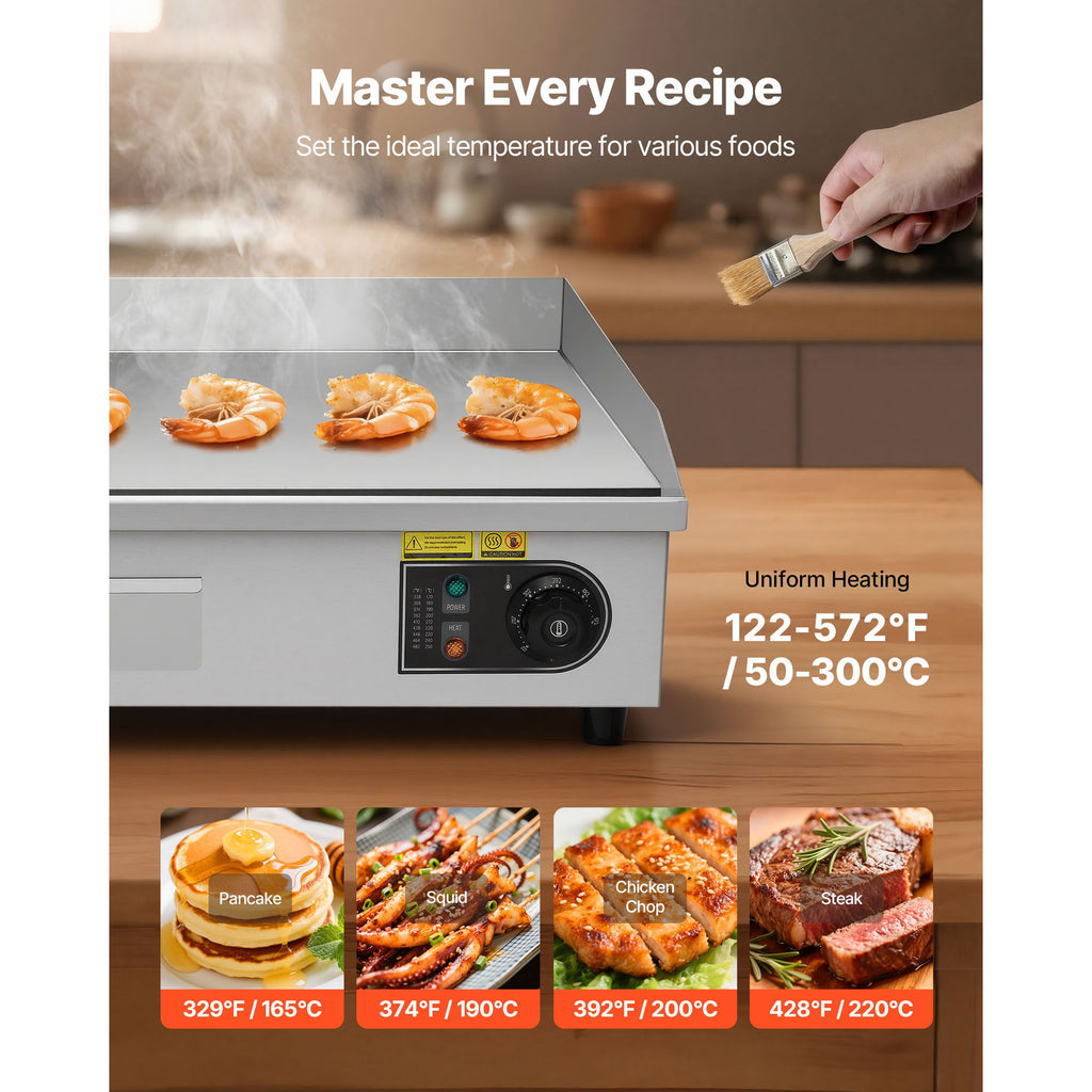 Commercial Electric Griddle with Precise Temperature Control
