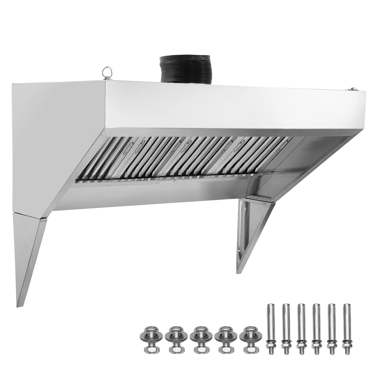 Commercial Exhaust Hood Food Truck Hood with 2 U-Shaped Grid Oil Filter Mesh