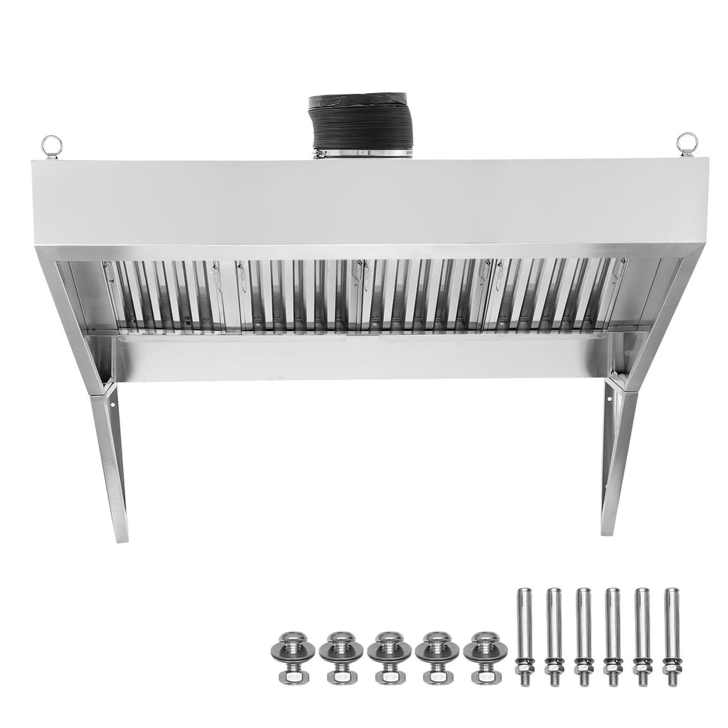 Commercial Exhaust Hood Food Truck Hood with 2 U-Shaped Grid Oil Filter Mesh