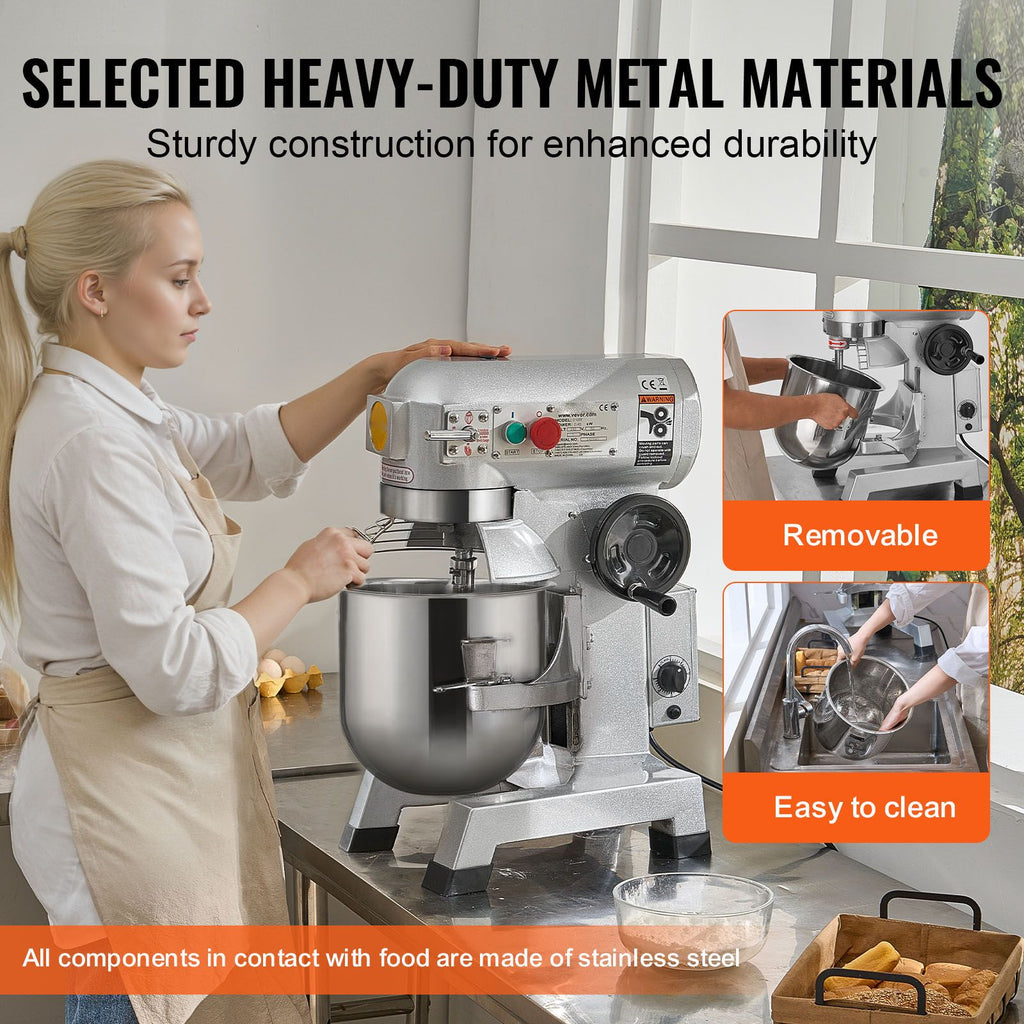 Commercial Food Mixer with Powerful Motor and Versatile Attachments