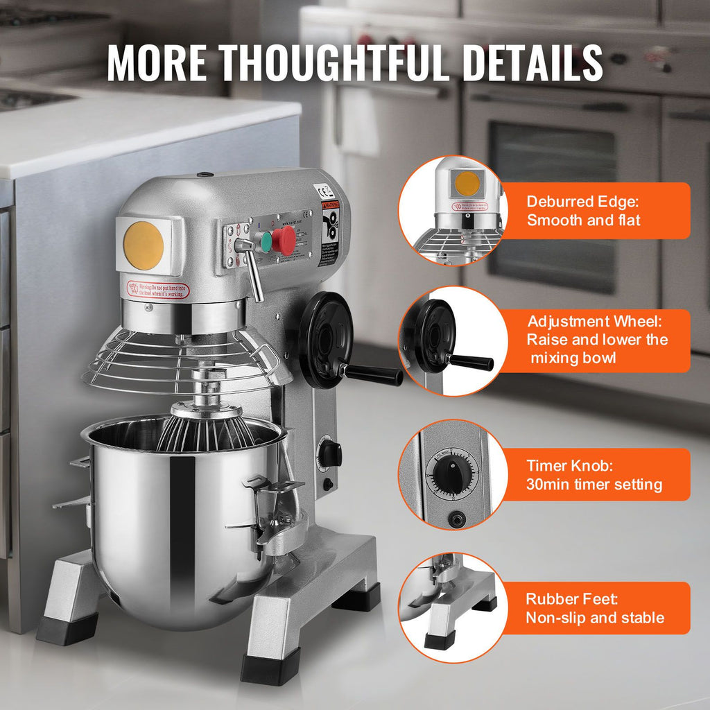 Commercial Food Mixer with Powerful Motor and Versatile Attachments