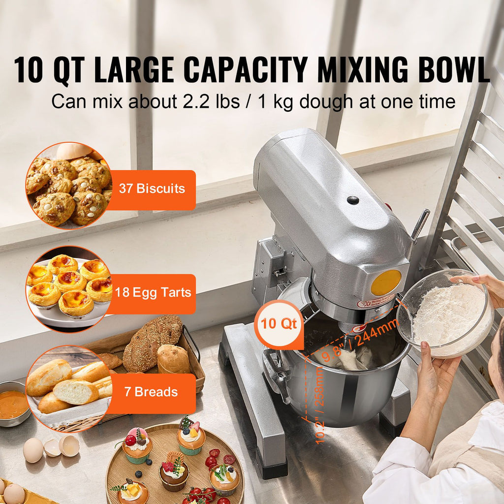 Commercial Food Mixer with Powerful Motor and Versatile Attachments