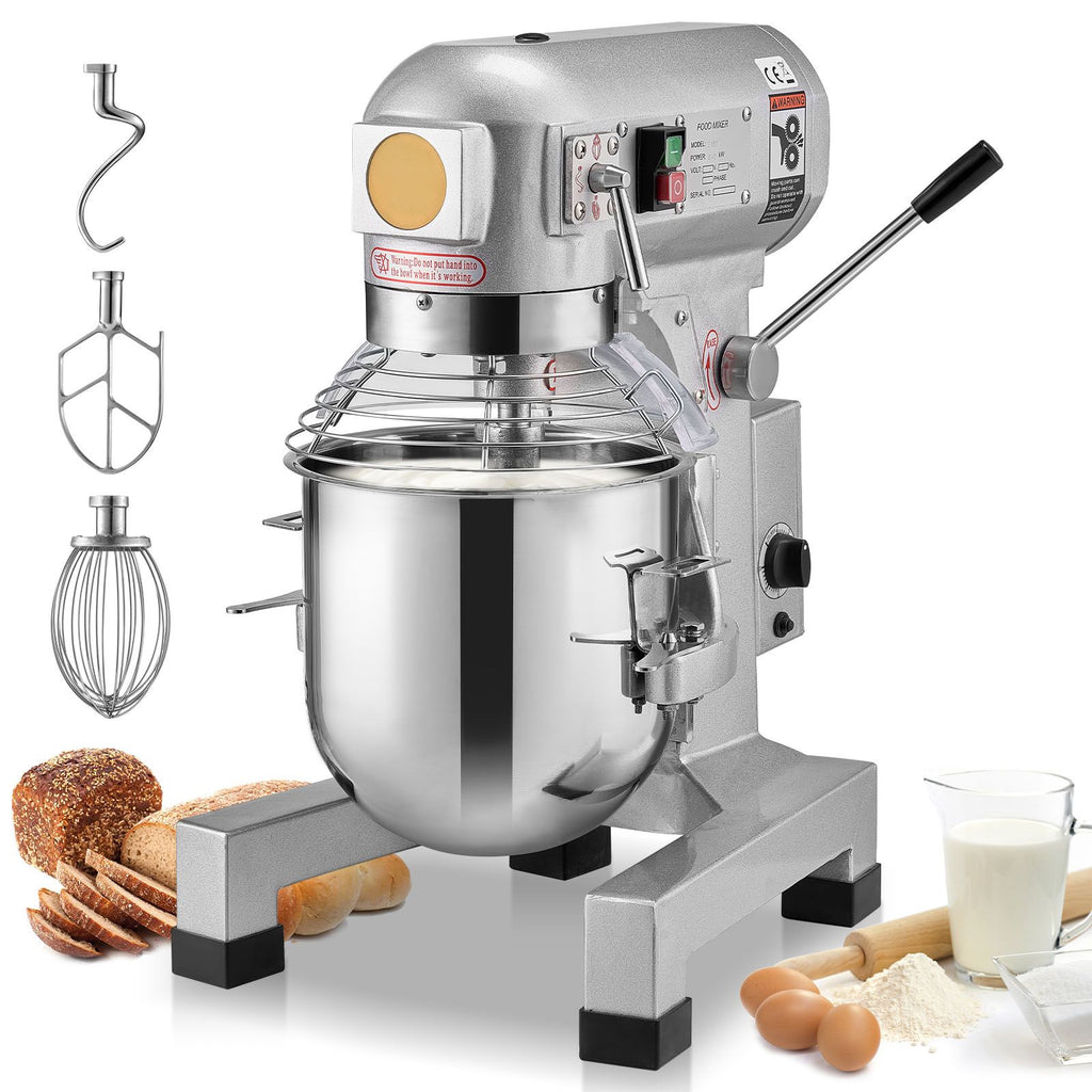 VEVOR Commercial Stand Mixer with Three Speeds and Attachments