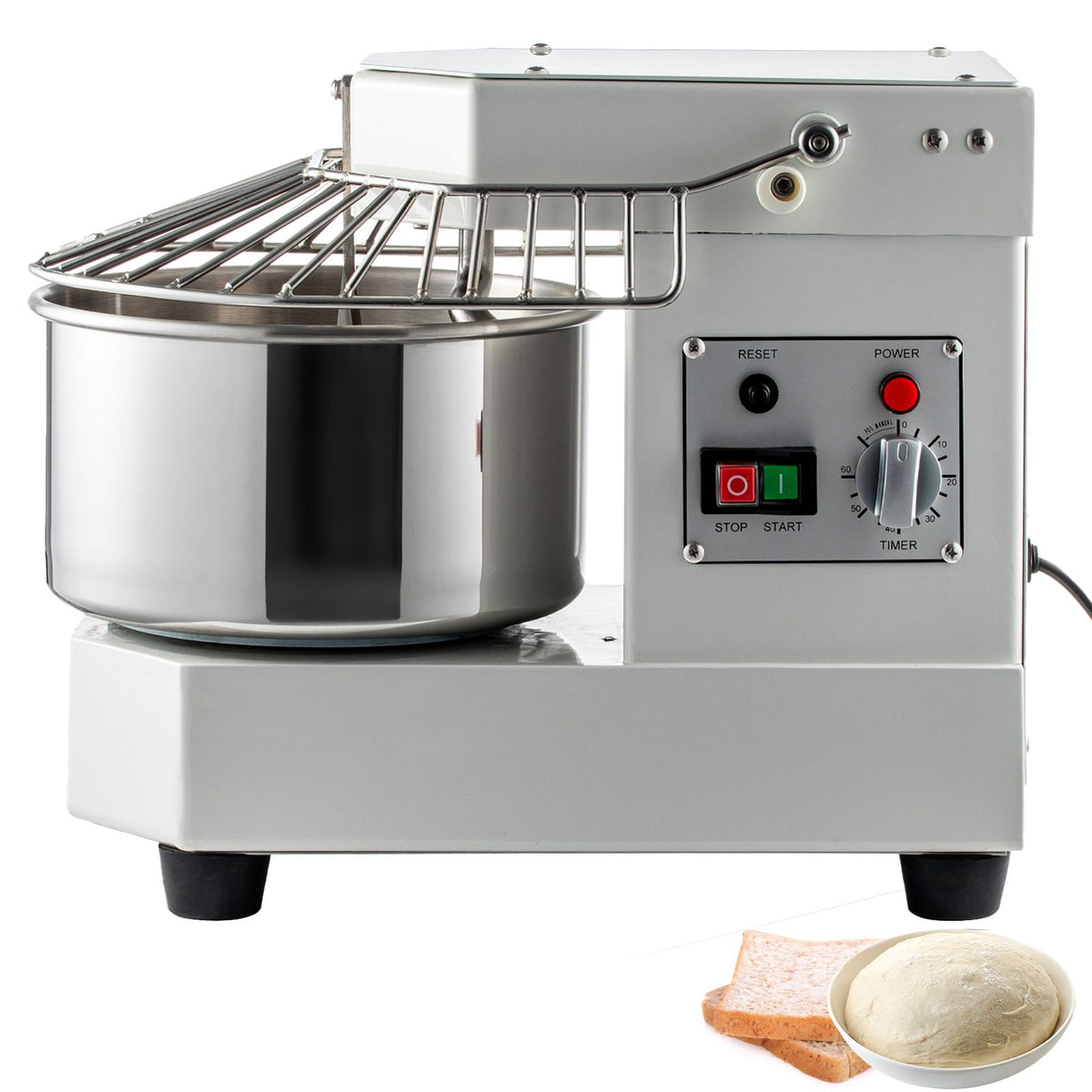 Commercial Food Mixer, 7.3Qt Capacity, 450W Dual Rotating Dough Kneading Machine with