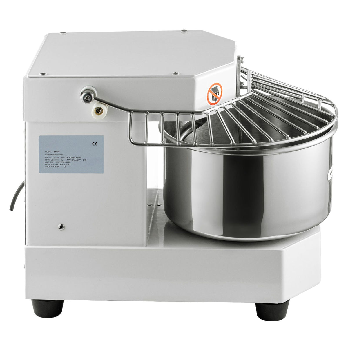 Commercial Food Mixer, 7.3Qt Capacity, 450W Dual Rotating Dough Kneading Machine with