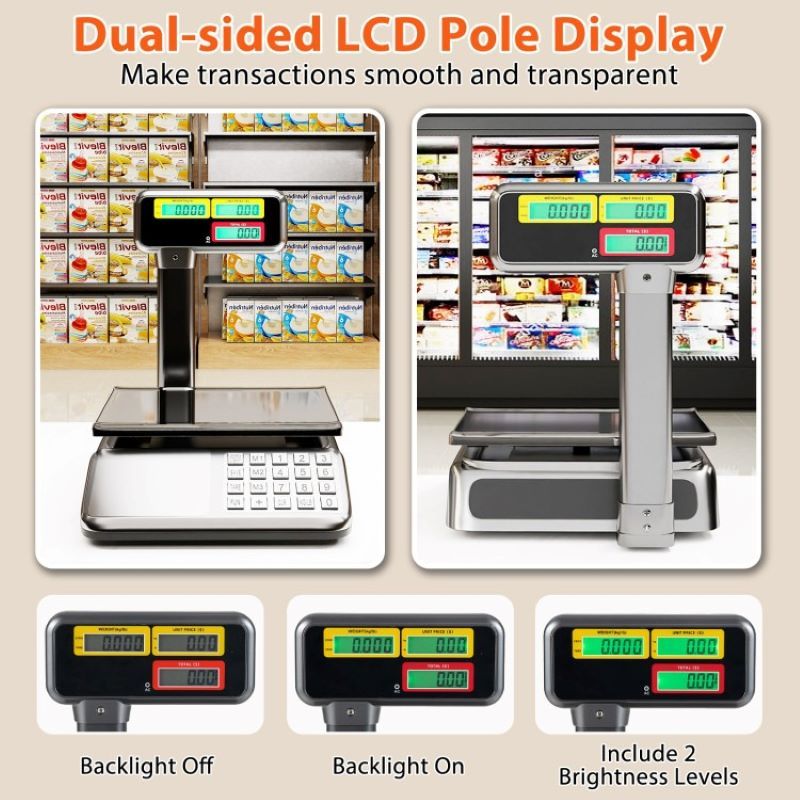 Commercial Food Scale with Dual-Sided Price Display