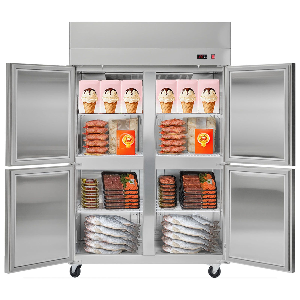 Four-Door Commercial Reach-In Freezer