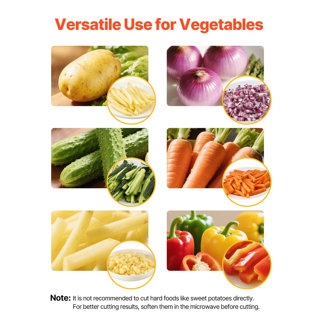 Commercial French Fry Cutter with 3 Stainless Steel Blades – Manual Vegetable Chopper