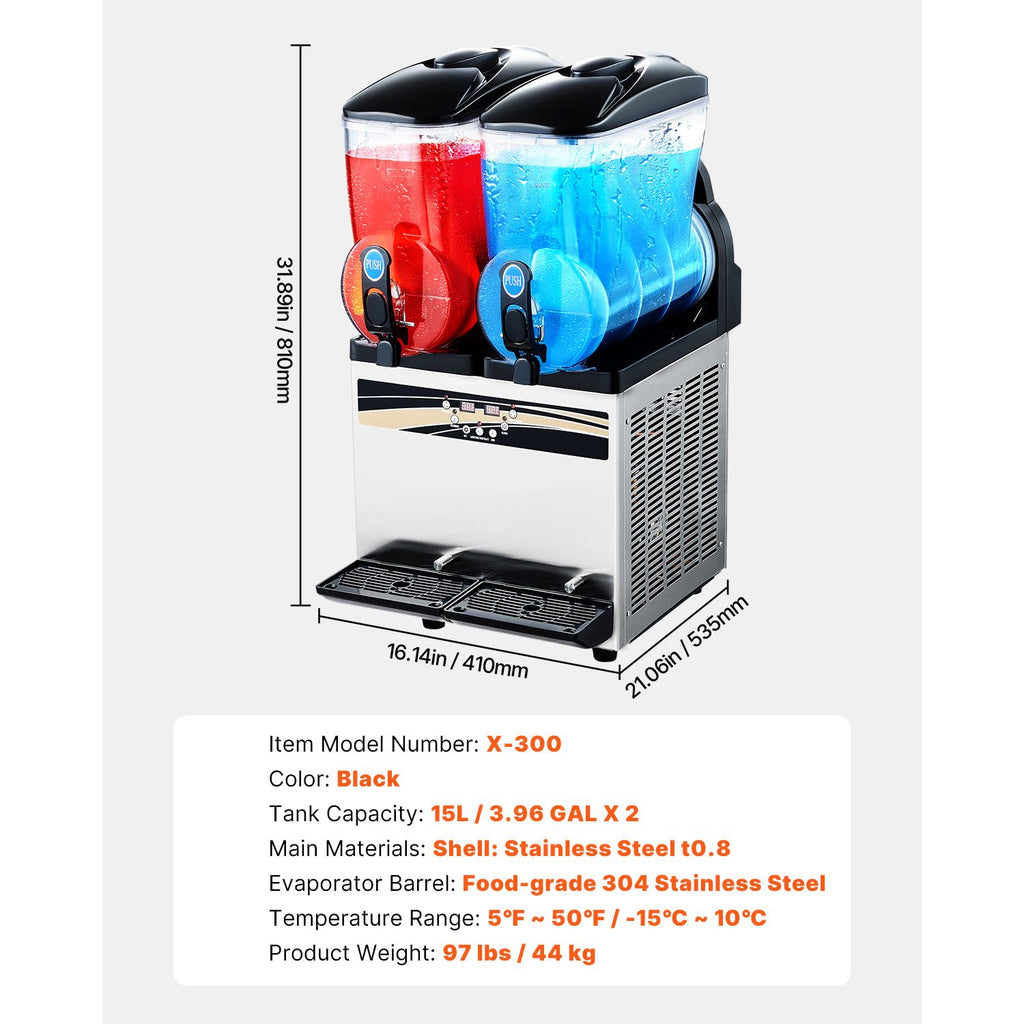 Dual-Tank Commercial Frozen Drink Maker