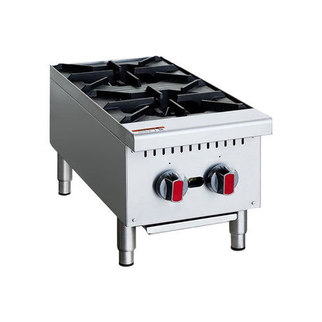 Commercial 2-Burner Gas Stove with 50,000 BTU Output