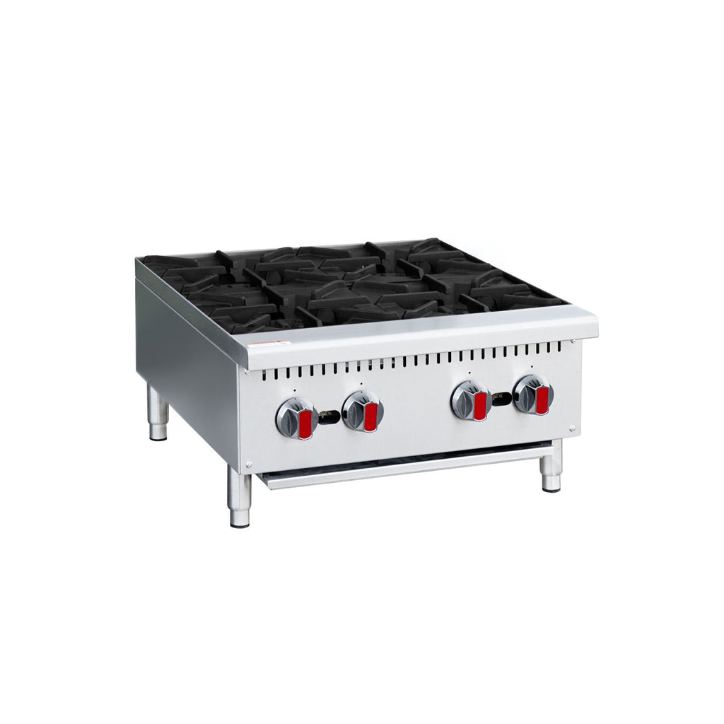 practical Commercial Gas Stove – 4 Burners, 100,000 BTU Countertop Range