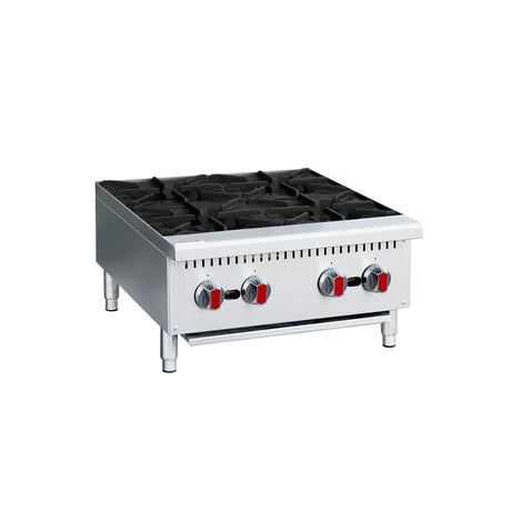 practical Commercial Gas Stove – 4 Burners, 100,000 BTU Countertop Range