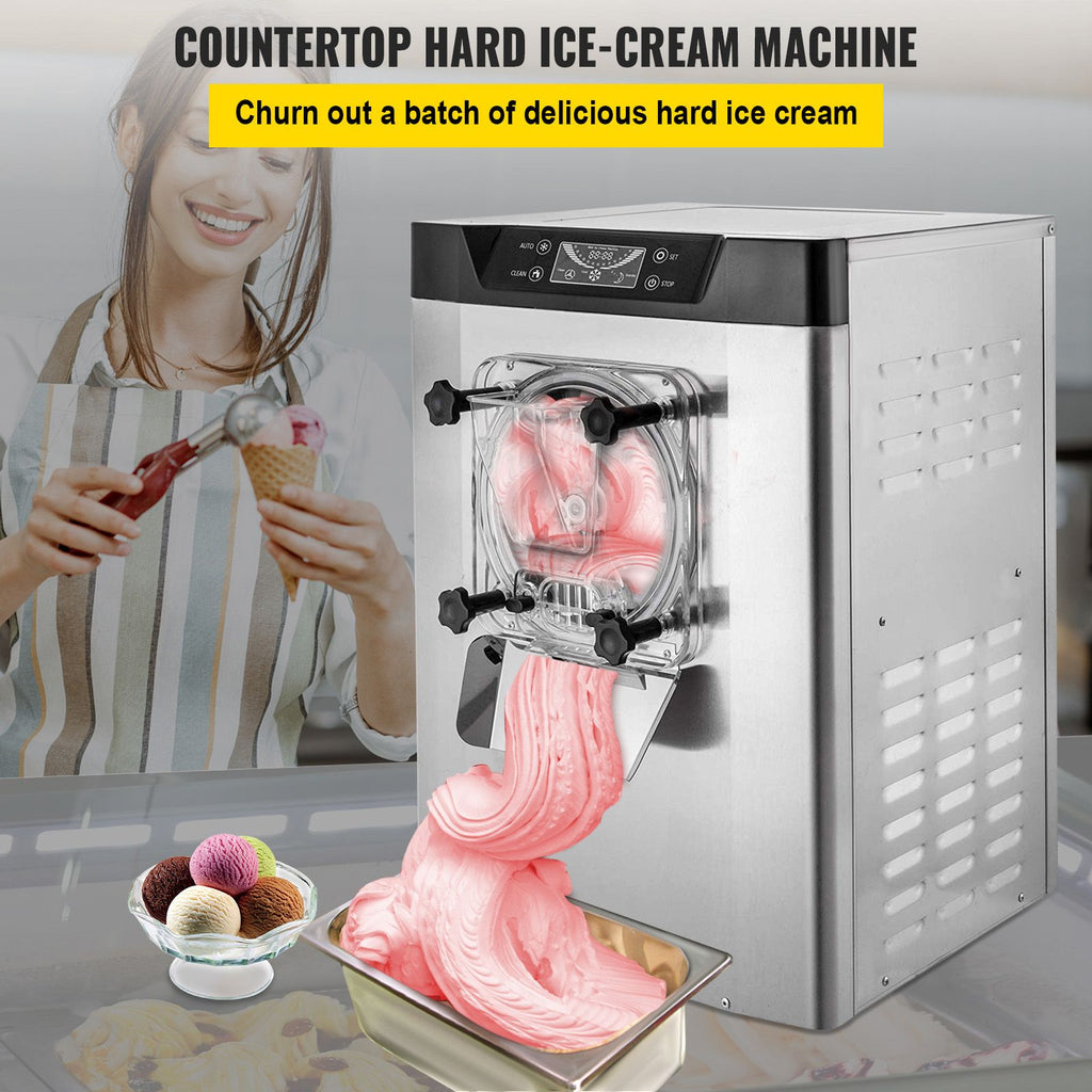 Commercial Ice Cream Machine 1400W 20/5.3 Gph Hard Serve Ice Cream Maker with LED Display Screen Aut