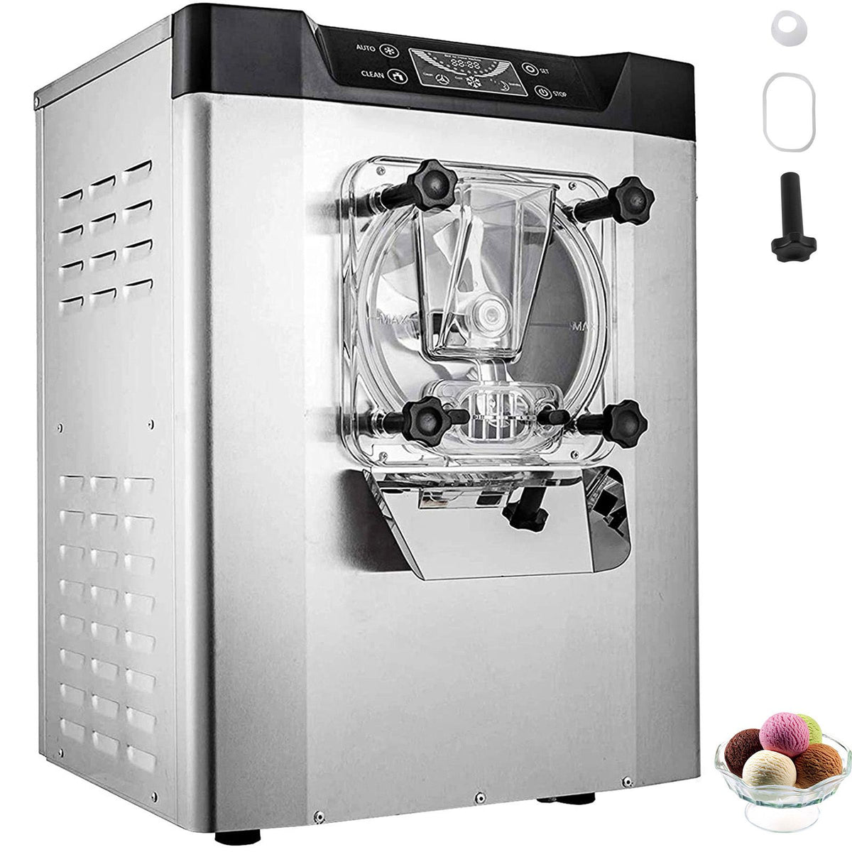 Commercial Ice Cream Machine 1400W 20/5.3 Gph Hard Serve Ice Cream Maker with LED Display Screen Aut