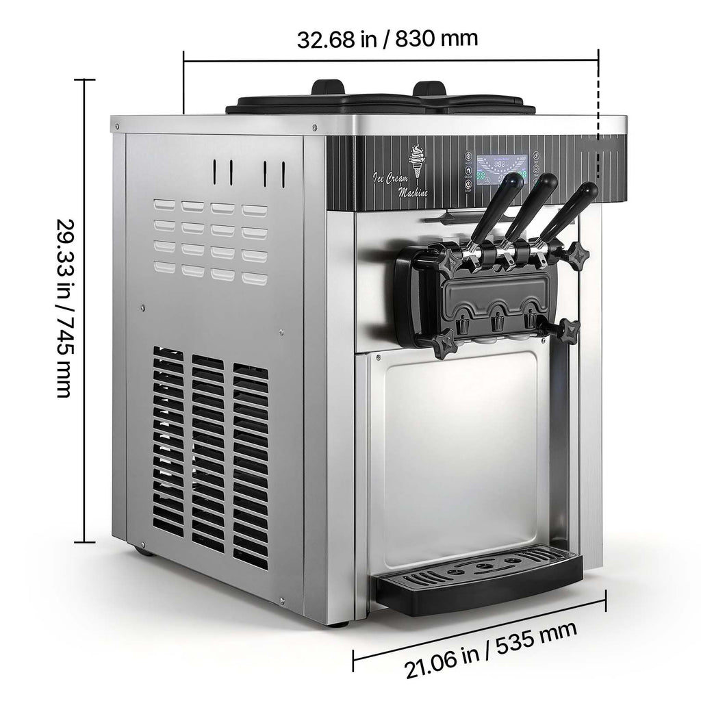Commercial Three-Flavor Countertop Soft-Serve Machine