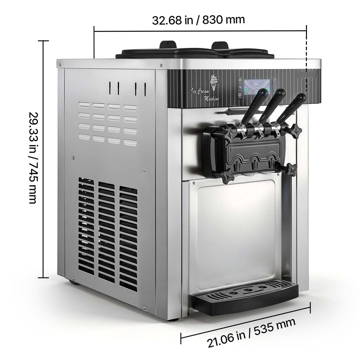 Commercial Three-Flavor Countertop Soft-Serve Machine