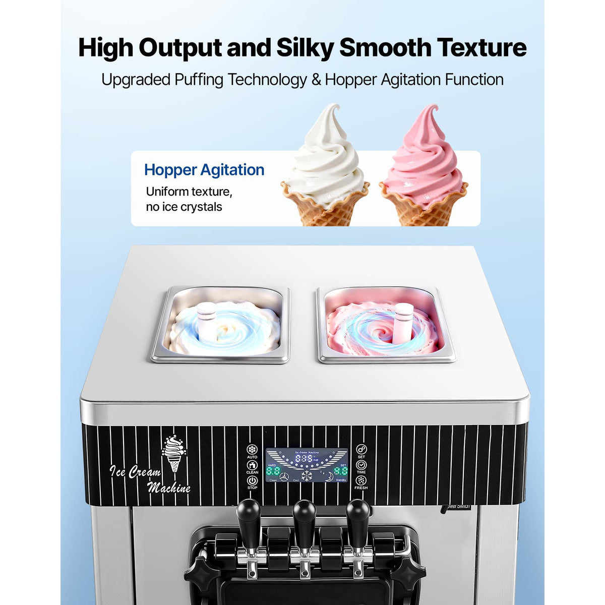 Commercial Three-Flavor Countertop Soft-Serve Machine