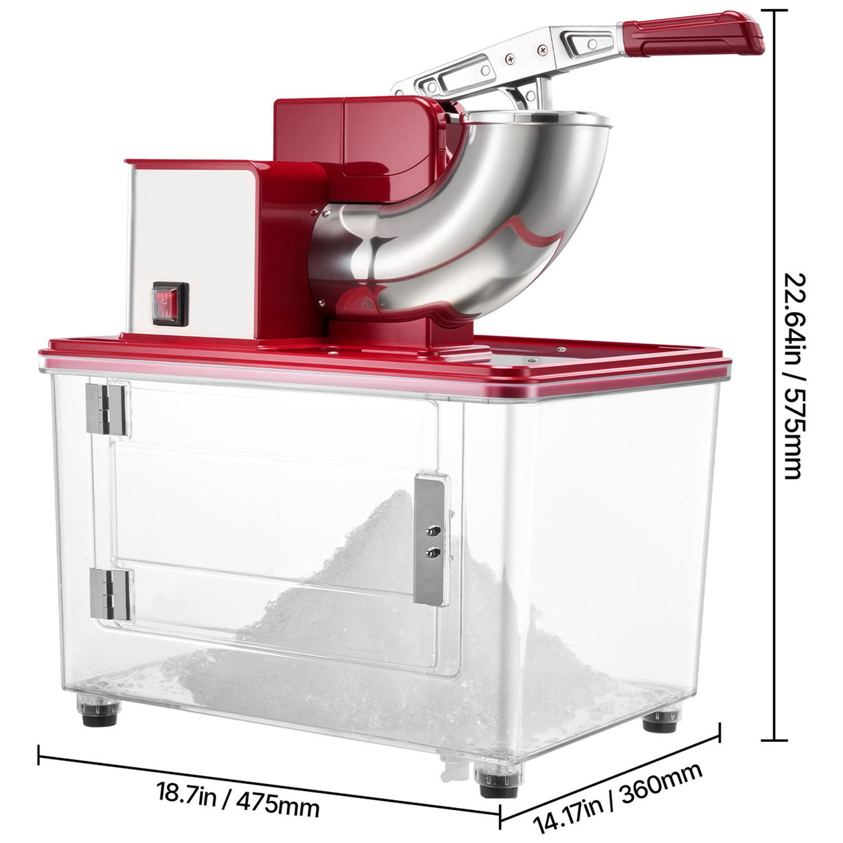 High-Efficiency Commercial Ice Crusher /H – Electric Snow Cone Machine with 350W Motor & 11 Gal Bin