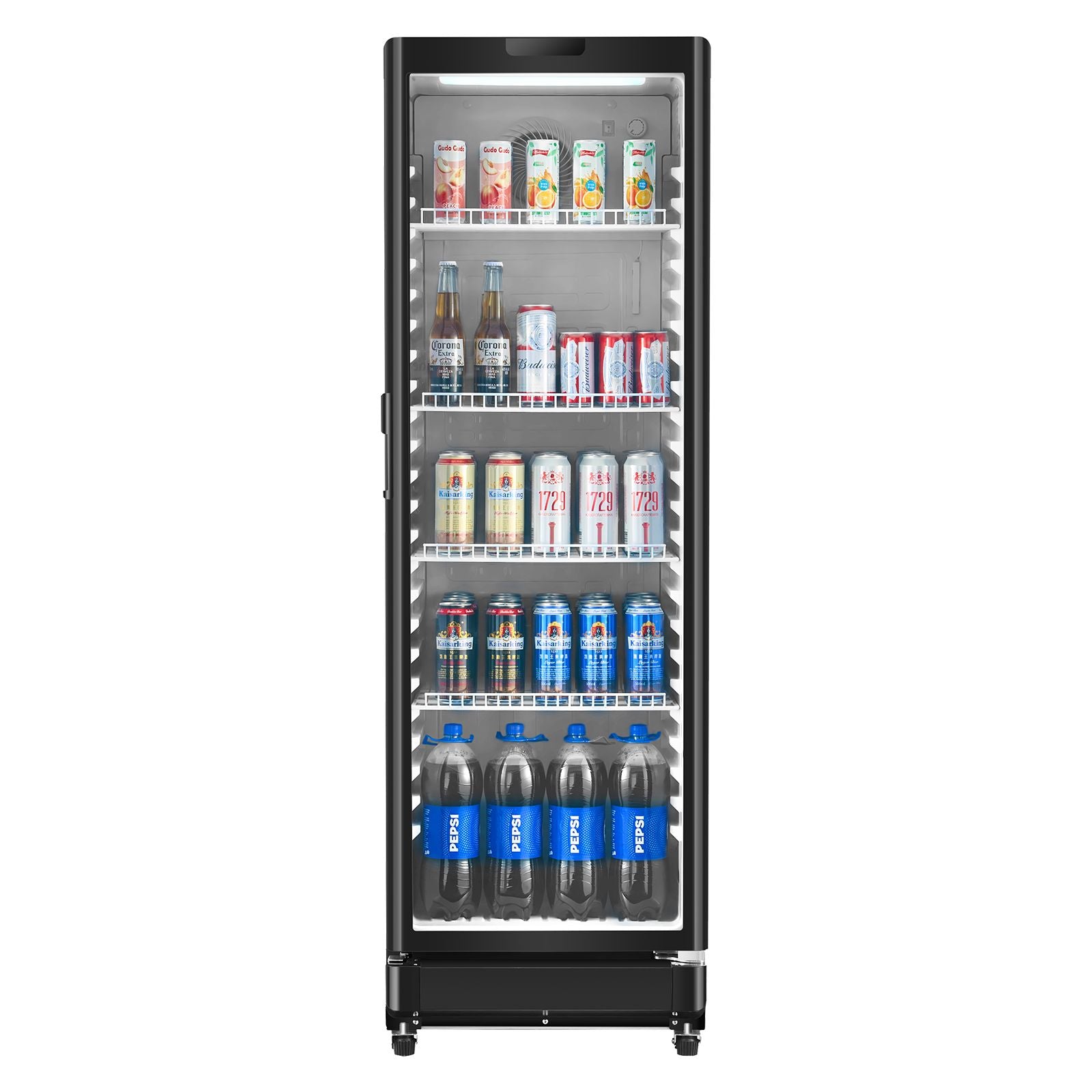 Commercial Merchandiser Refrigerator with Glass Door and LED Lighting