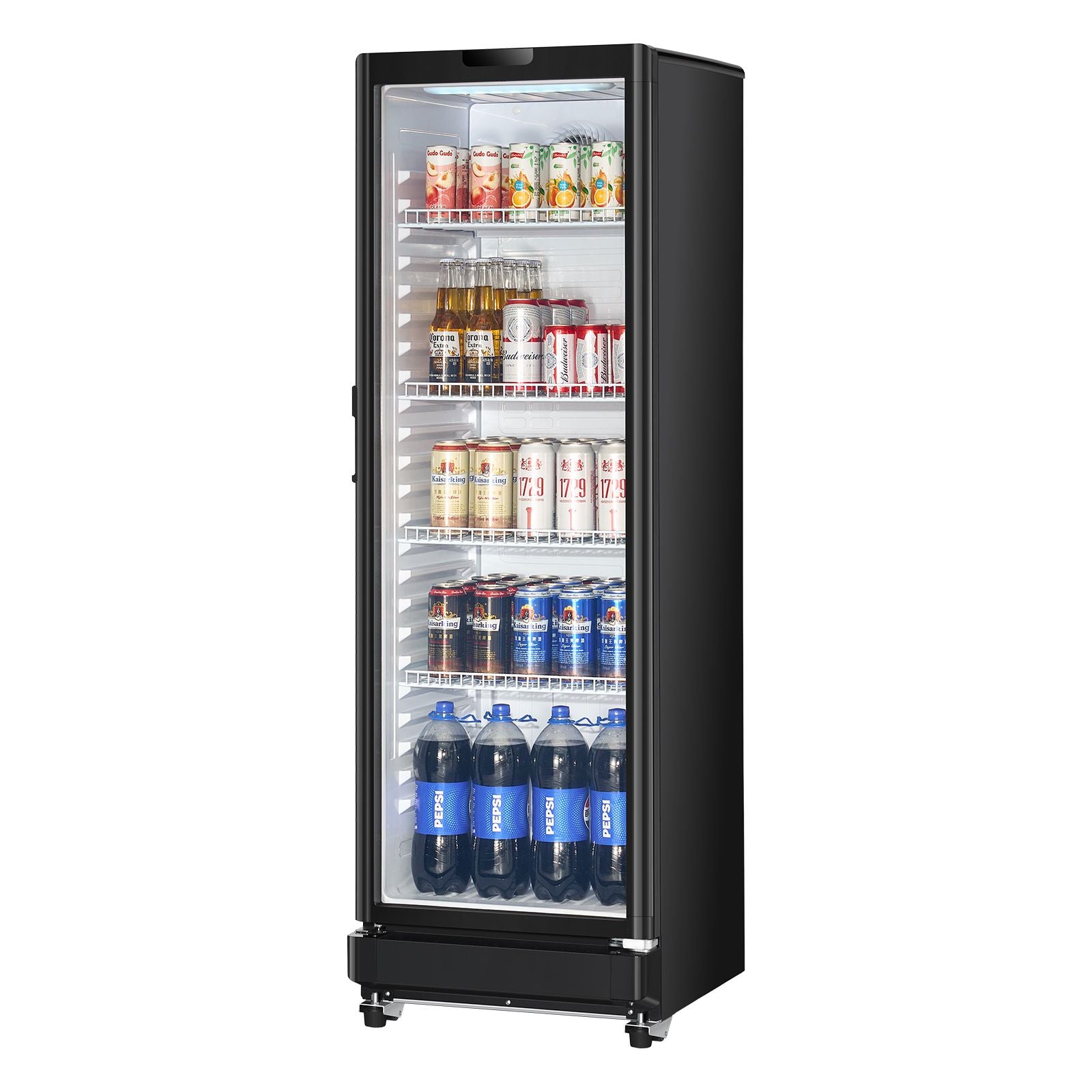Commercial Merchandiser Refrigerator with Glass Door and LED Lighting