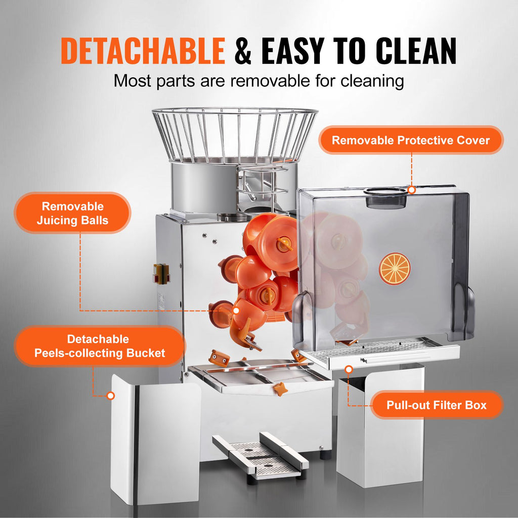 Commercial Orange Juicer Machine, 120W Automatic Feeding Juice Extractor, Stainless Steel Juice Extr