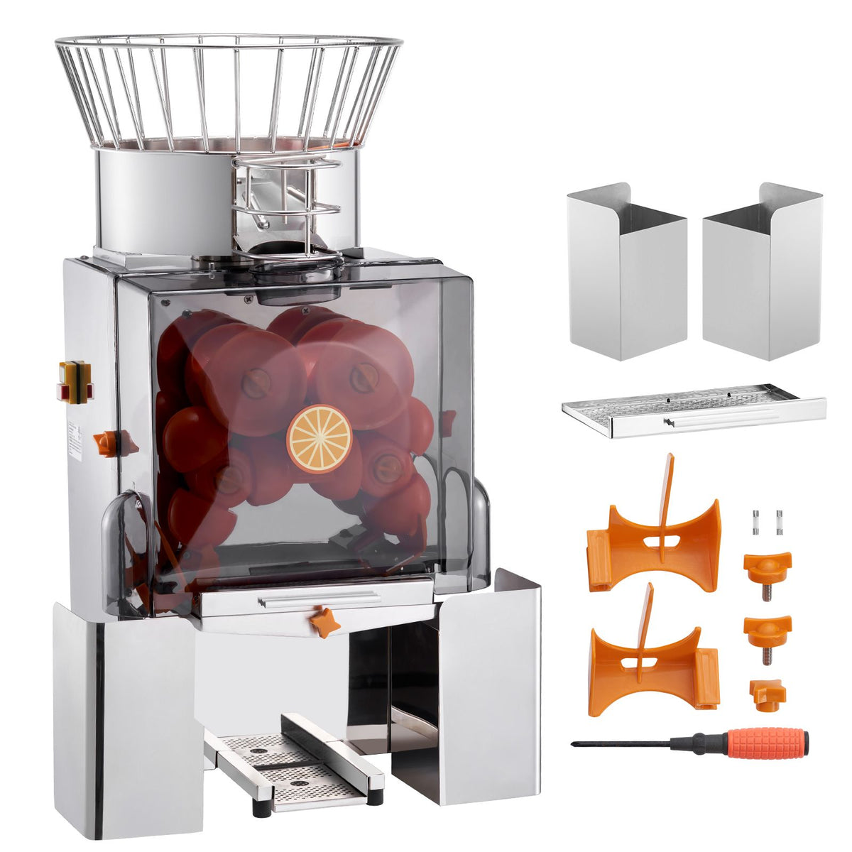 Commercial Orange Juicer Machine, 120W Automatic Feeding Juice Extractor, Stainless Steel Juice Extr