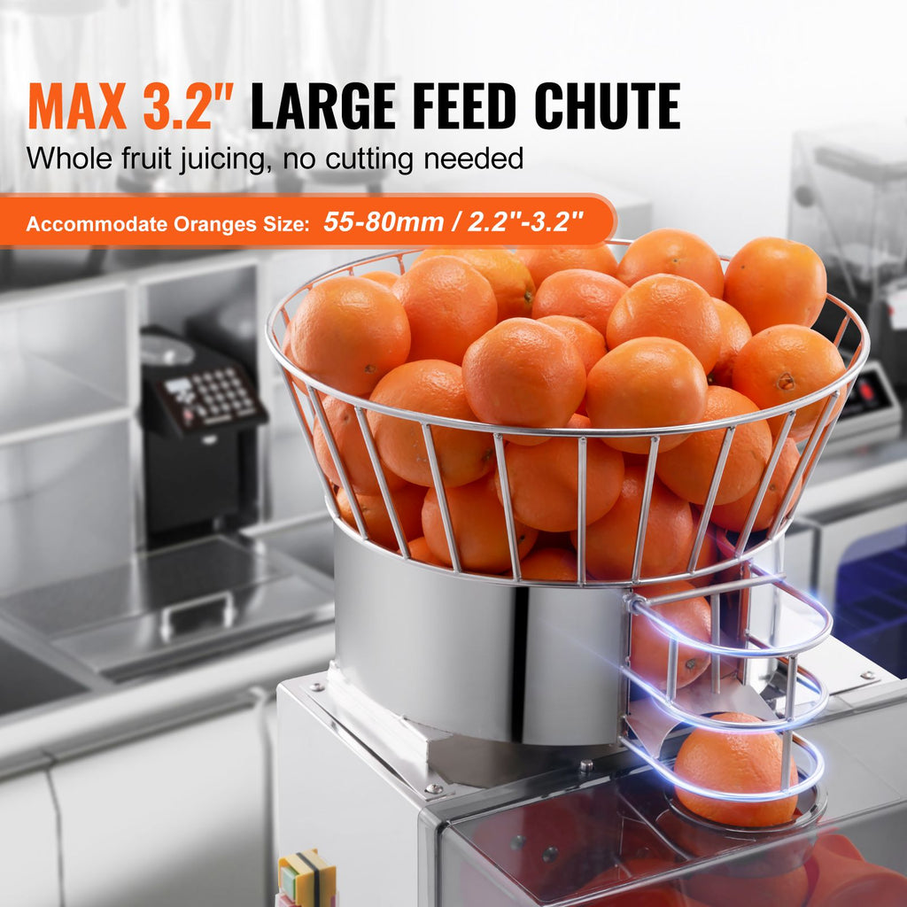 Commercial Orange Juicer Machine, 120W Automatic Feeding Juice Extractor, Stainless Steel Juice Extr