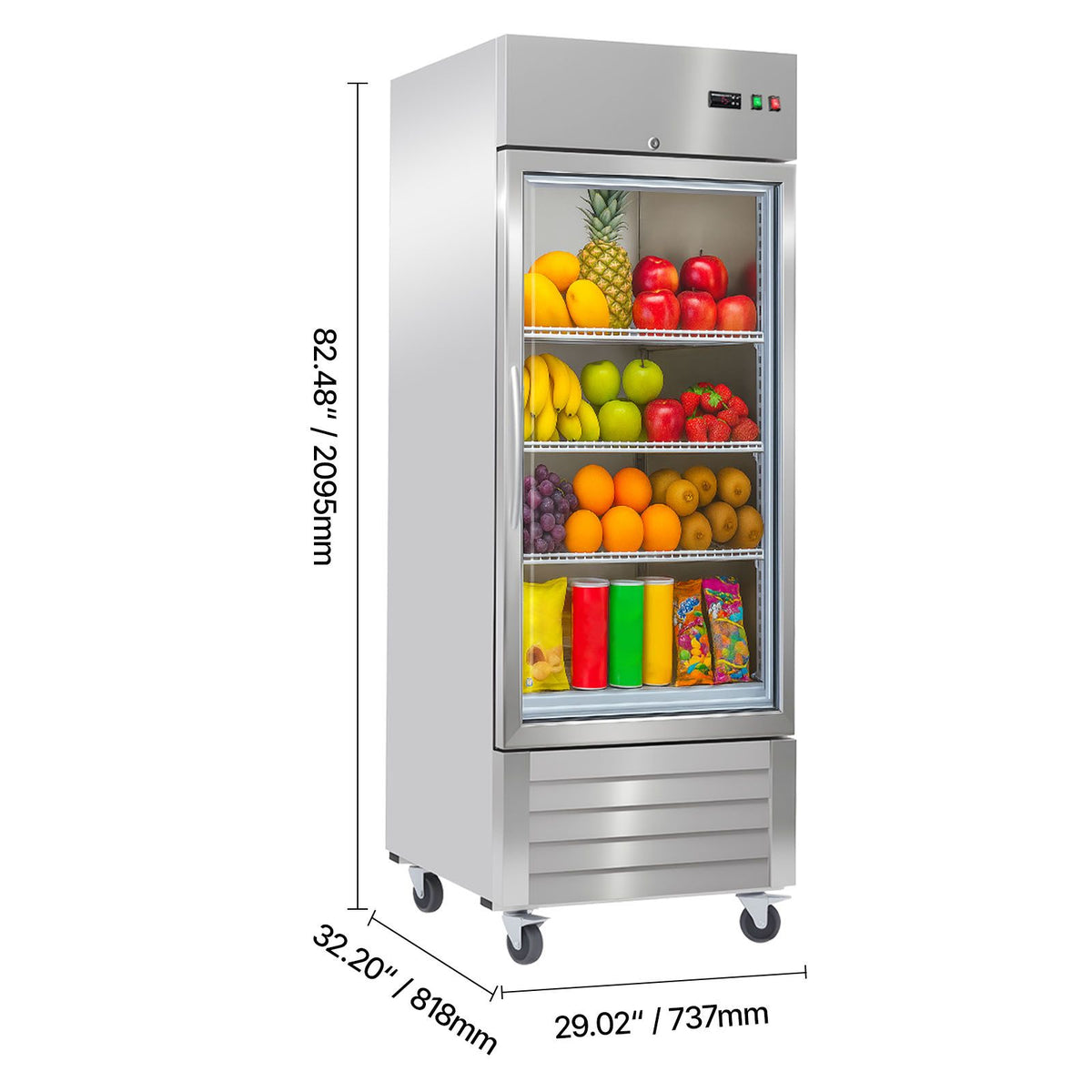 Commercial Glass-Door Refrigerator with Digital Control