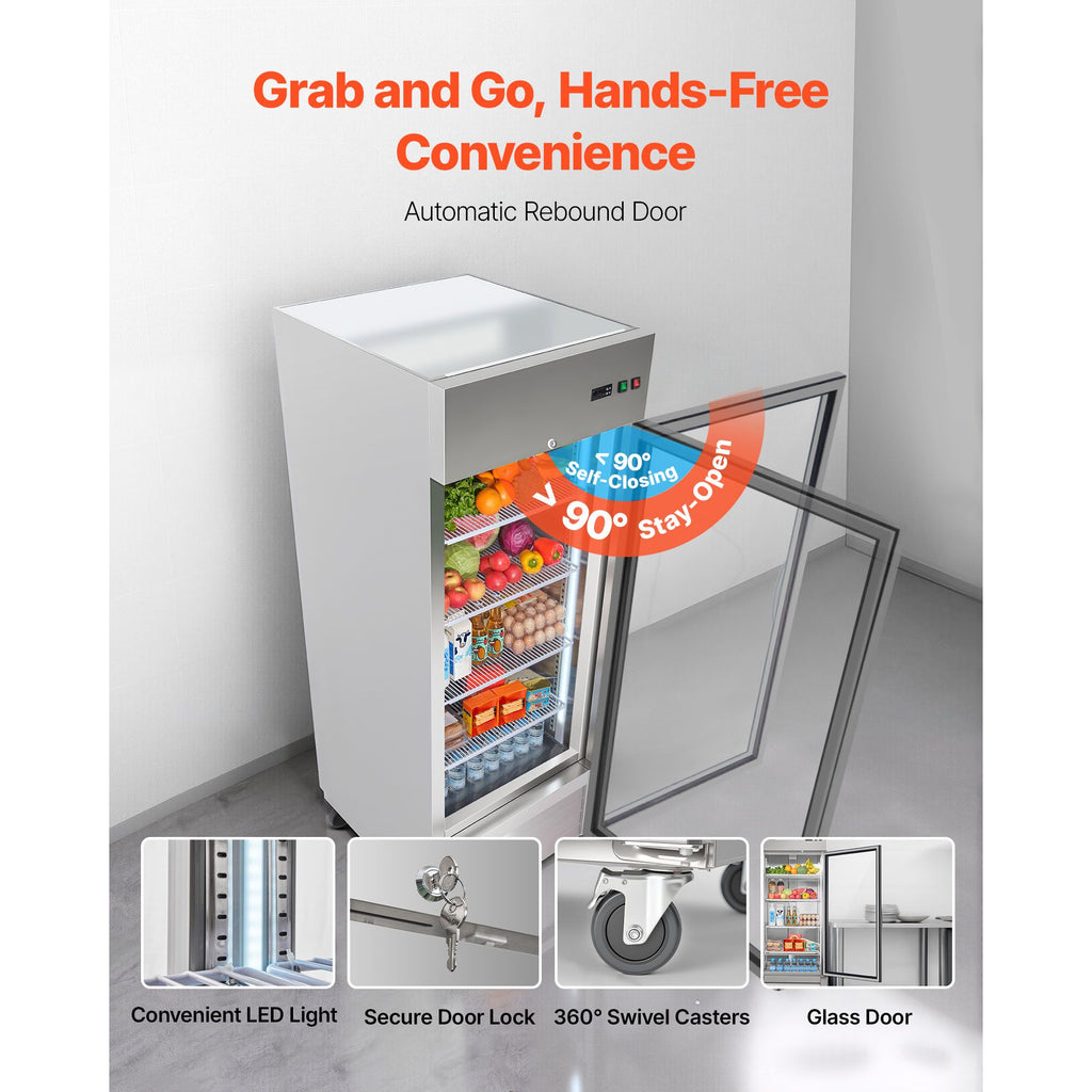 Commercial Glass-Door Refrigerator with Digital Control