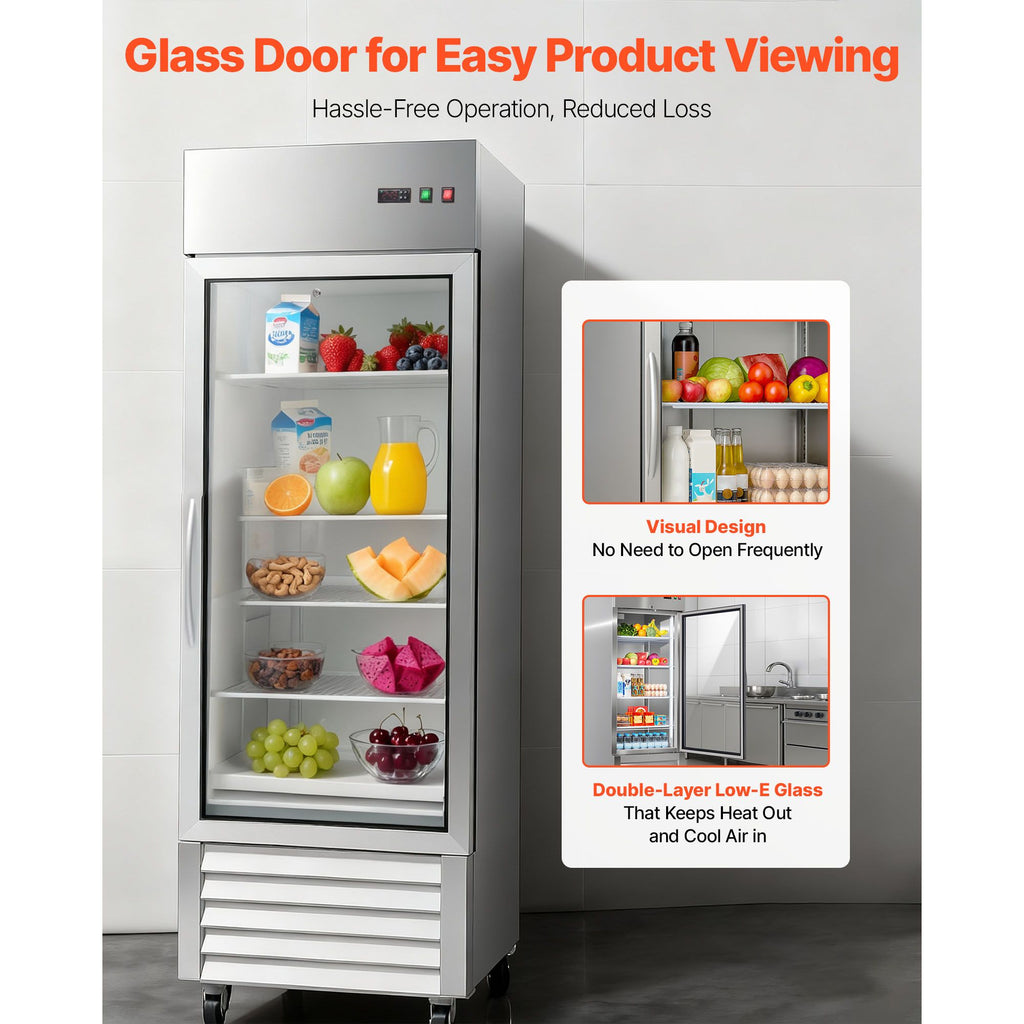 Commercial Glass-Door Refrigerator with Digital Control