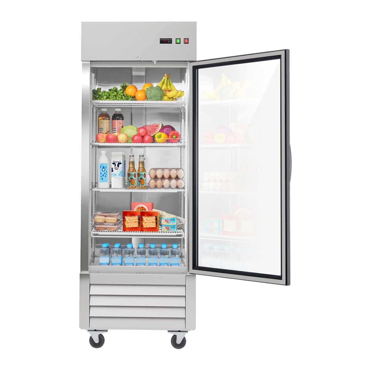 Commercial Glass-Door Refrigerator with Digital Control